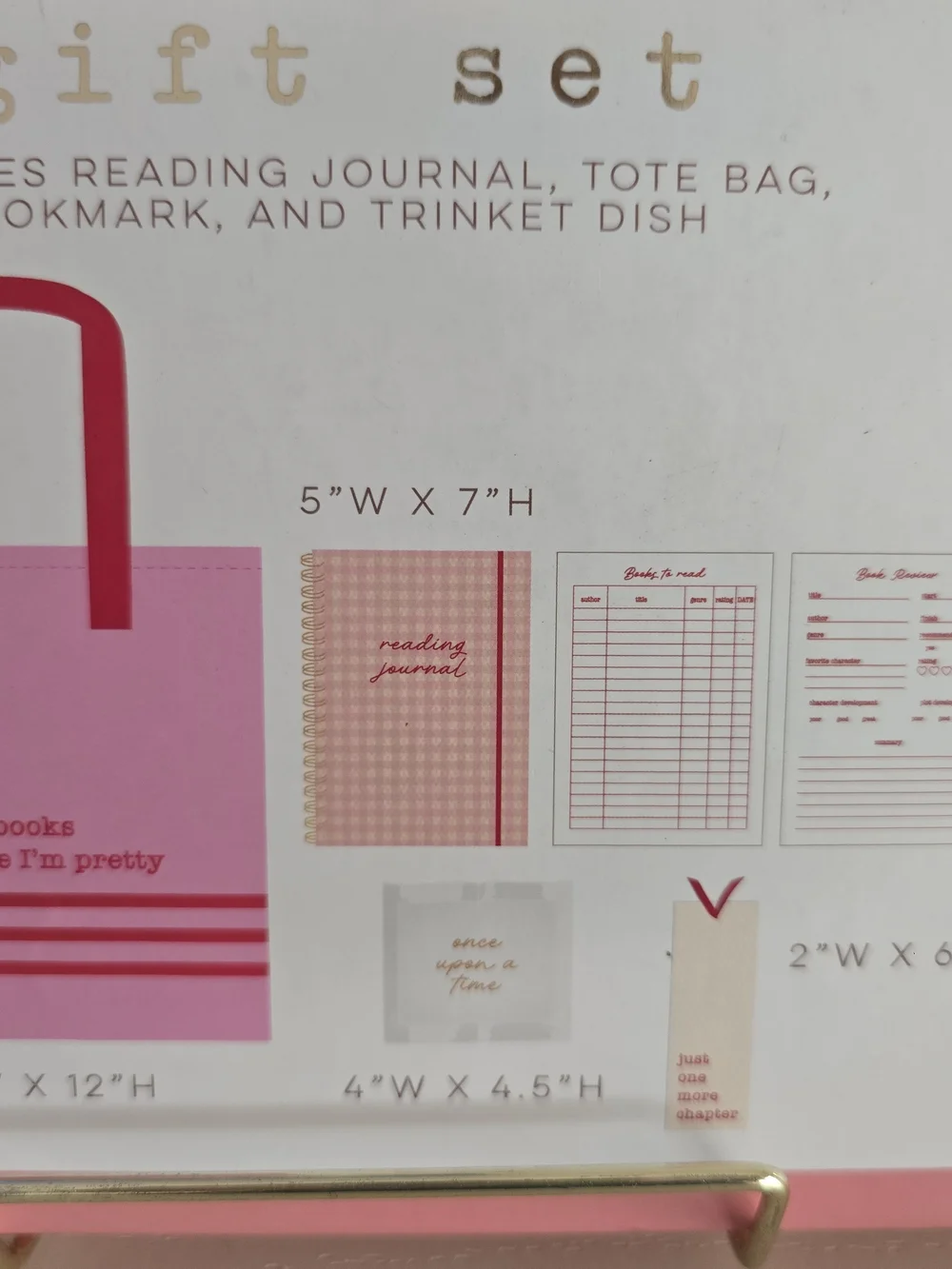 Reading Journal Gift Set in Mint Or Pink